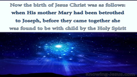 Matthew 1:18 She Was Found To Be With Child (blue)